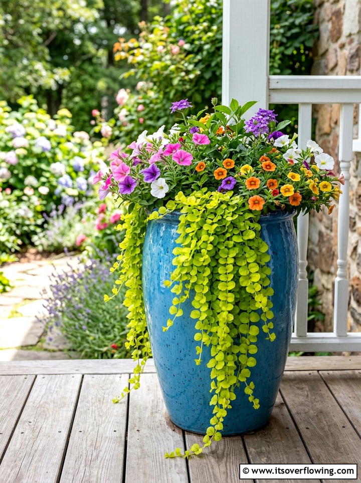 Creeping Jenny For Spillover Effect - 25 front porch ideas with low maintenance plants