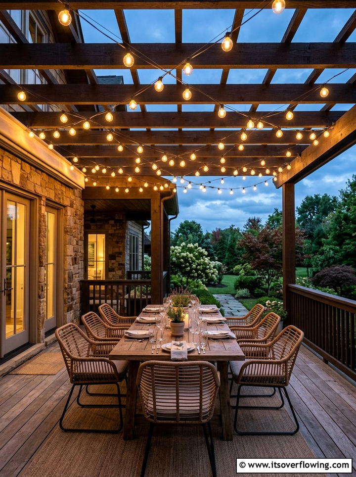 Criss Cross String Lights Over Porch - 25 front porch ideas with string lights
