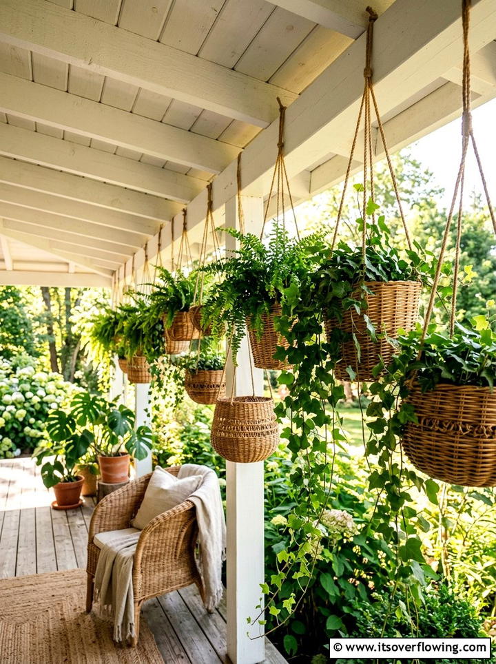 Crochet Porch Hammock - 25 front porch decor ideas with boho textures