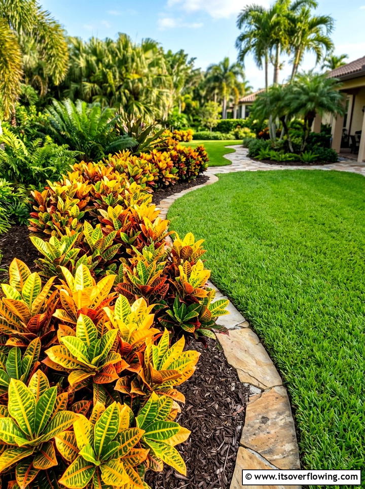 Croton Colorful Foliage Area - 25 creative garden ideas with tropical foliage