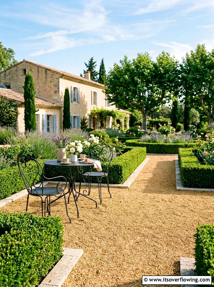 Crushed Stone Terrace - 25 backyard ideas with no grass