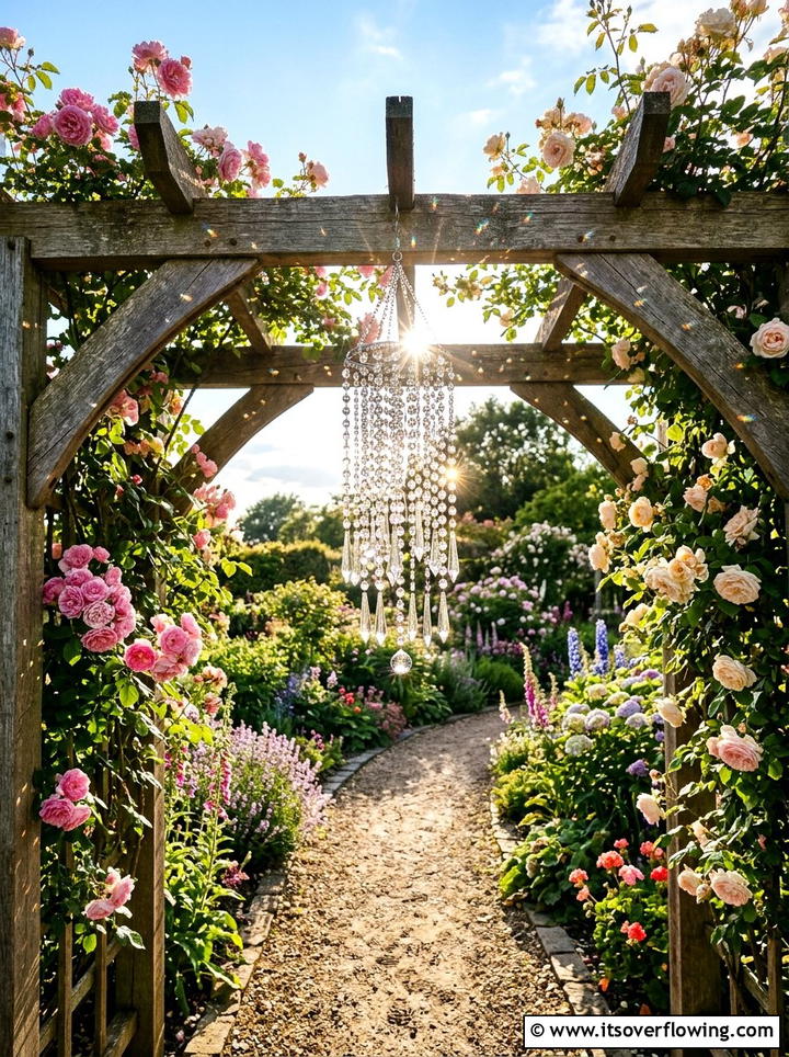 Crystal Wind Chimes In Sunny Window - 25 garden decor ideas with wind chimes