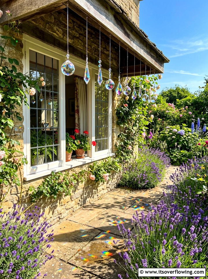 Crystal suncatchers - 25 garden decor ideas with hanging decor