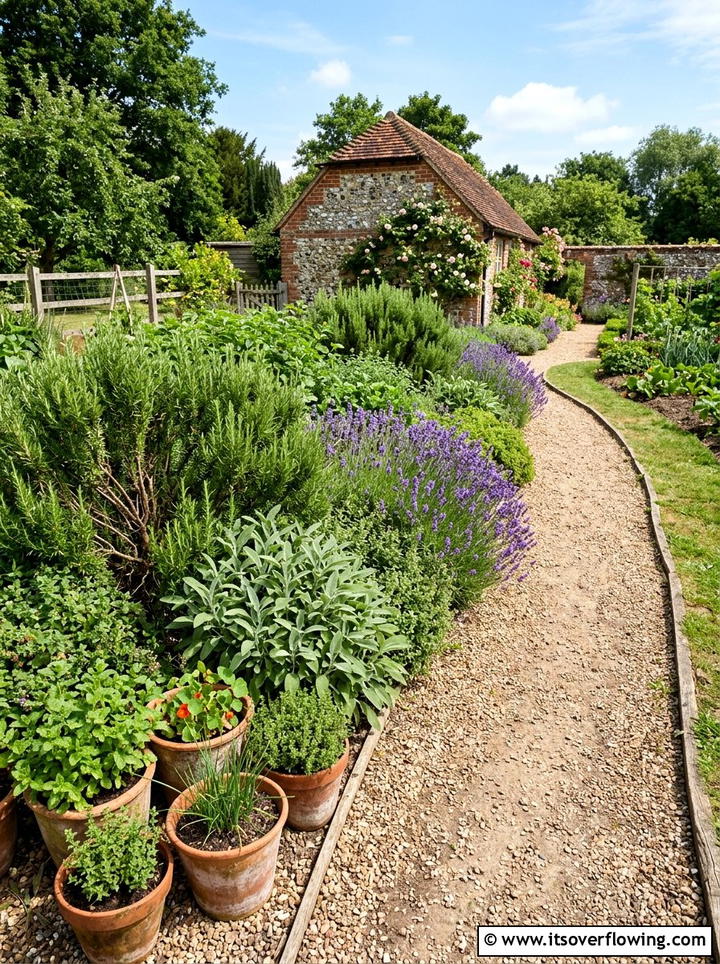 Culinary Herb Garden Border - 25 creative garden ideas with cottage layering