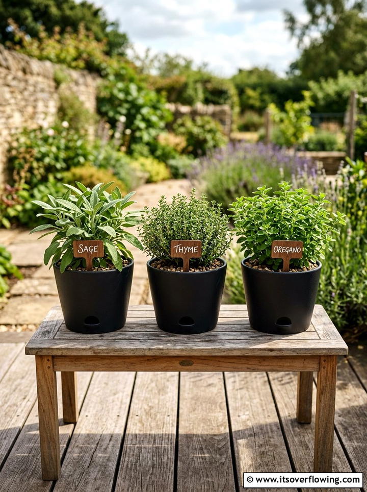 Culinary Herb Pot Collection - 25 small garden ideas with container clusters