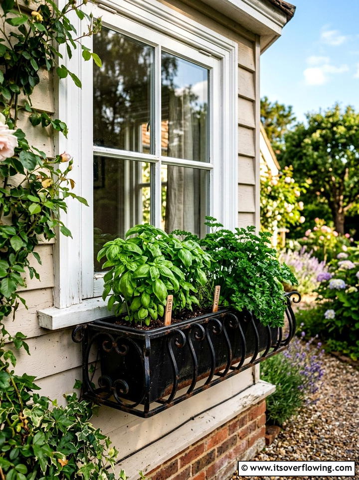 Culinary herb window box - 25 garden design ideas with edible plants