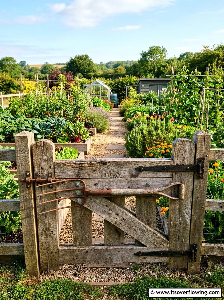 Cultivator Herb Rack - 25 recycled garden ideas with old tools