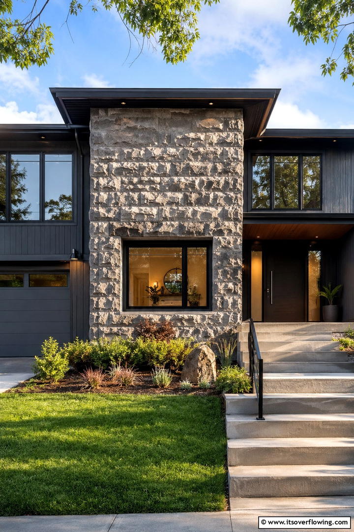 Cultured Stone Style - 30 Exterior Stone Types for Rustic to Modern House Designs