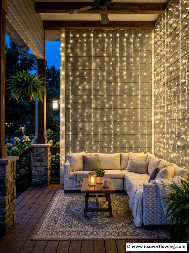 Curtain String Lights On Porch Walls - 25 front porch ideas with string lights