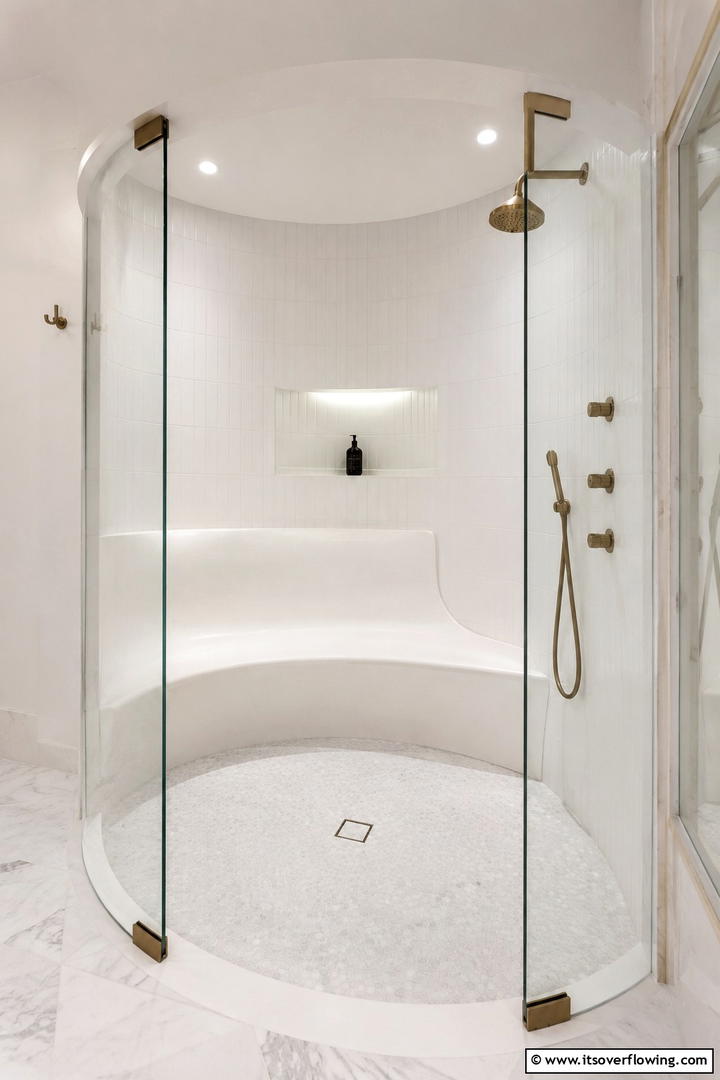 Curved Ergonomic Bench - 30 Shower Bench Ideas for Functional Bathroom Designs
