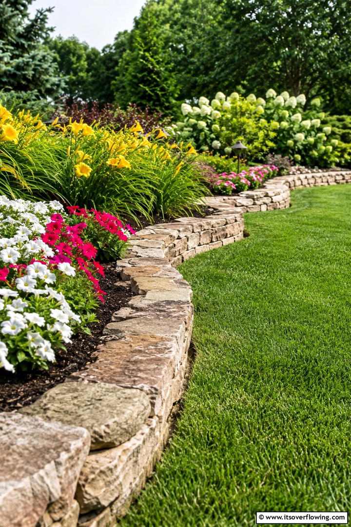 Curved Natural Stone Edging - 30 Stone Garden Edging Ideas for Defined Outdoor Spaces