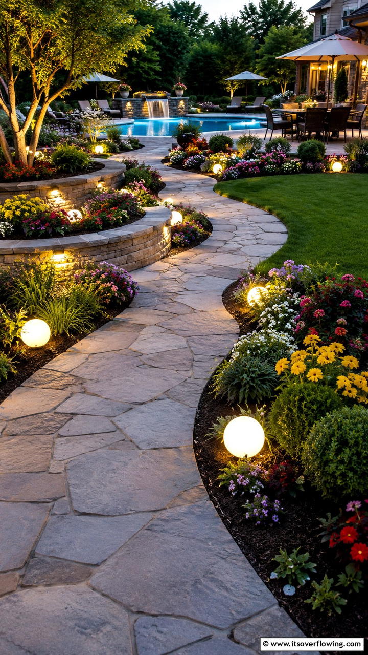 Curved Pathways for a Flowing Design - 20 Pool Walkway Ideas for a Stunning Backyard