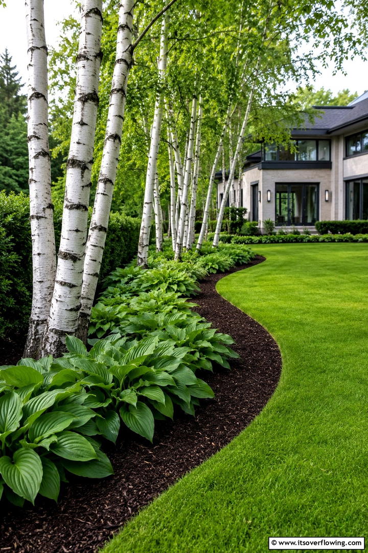 Curved Tree Border Design - 30 Tree Landscaping Ideas for Shade, Privacy, and Curb Appeal