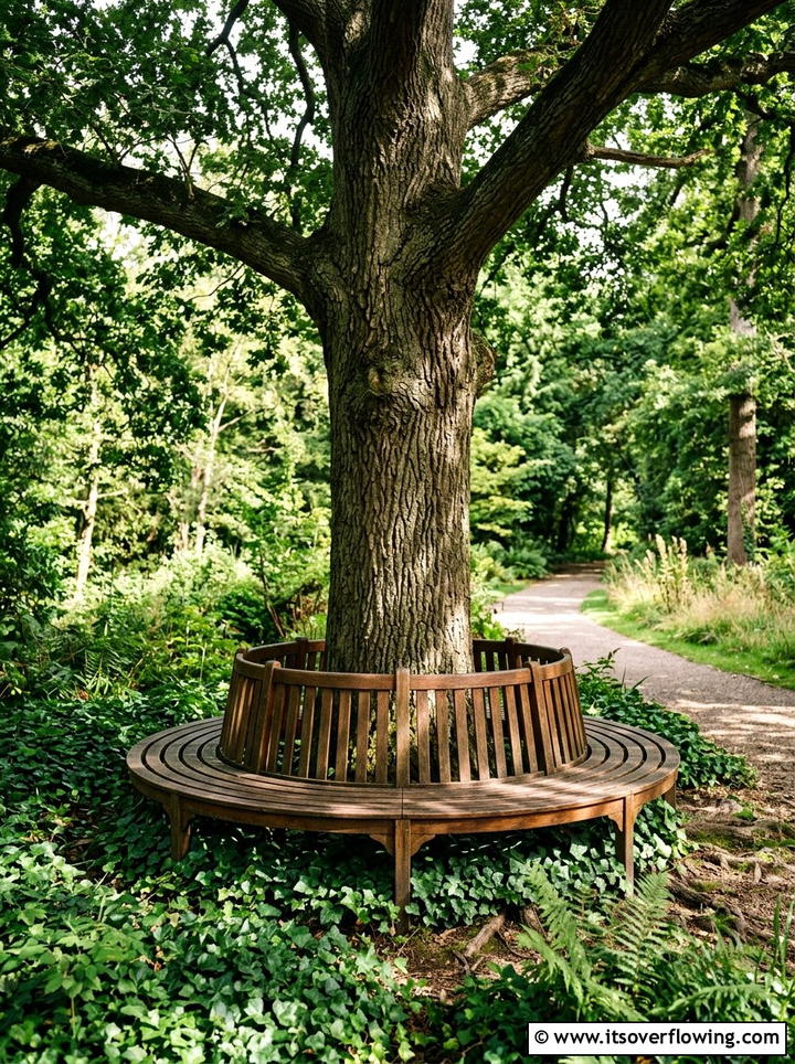 Curved garden bench - 25 garden design ideas with curves