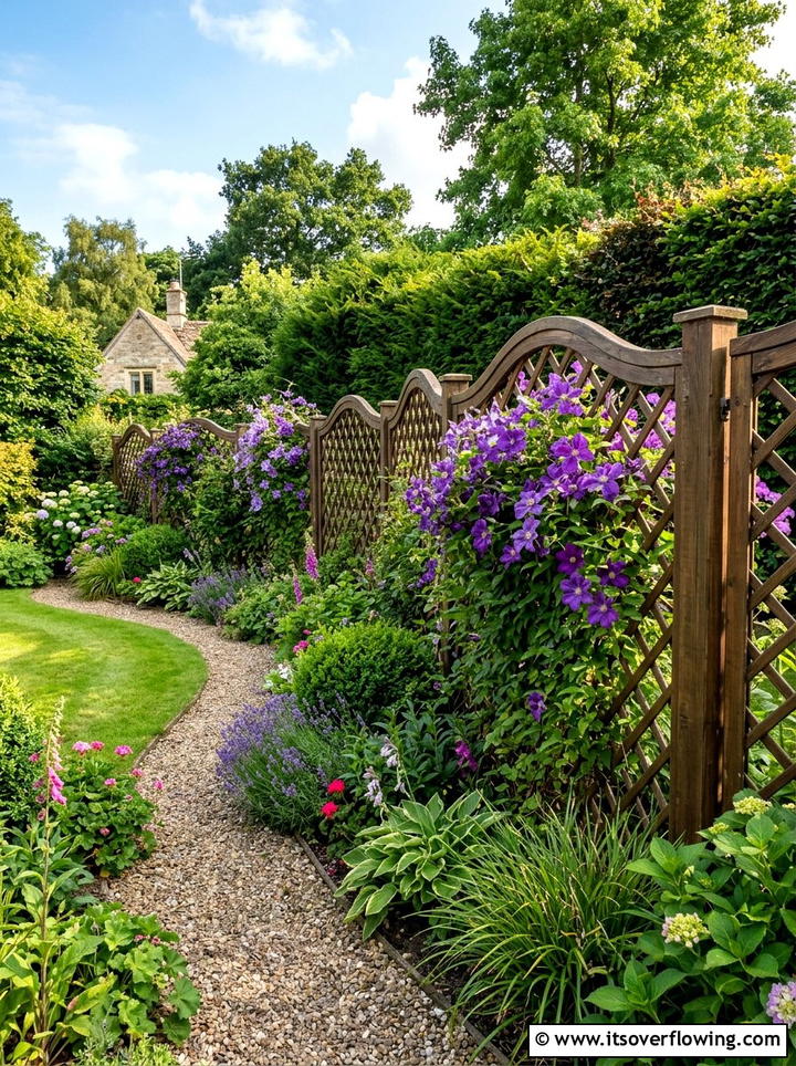 Curved trellis fence - 25 garden design ideas with curves