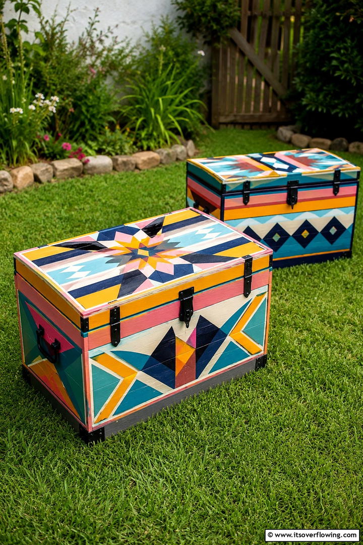 Custom Painted Storage Boxes - 30 Outdoor Toy Storage Ideas to Keep Your Yard Clutter-Free