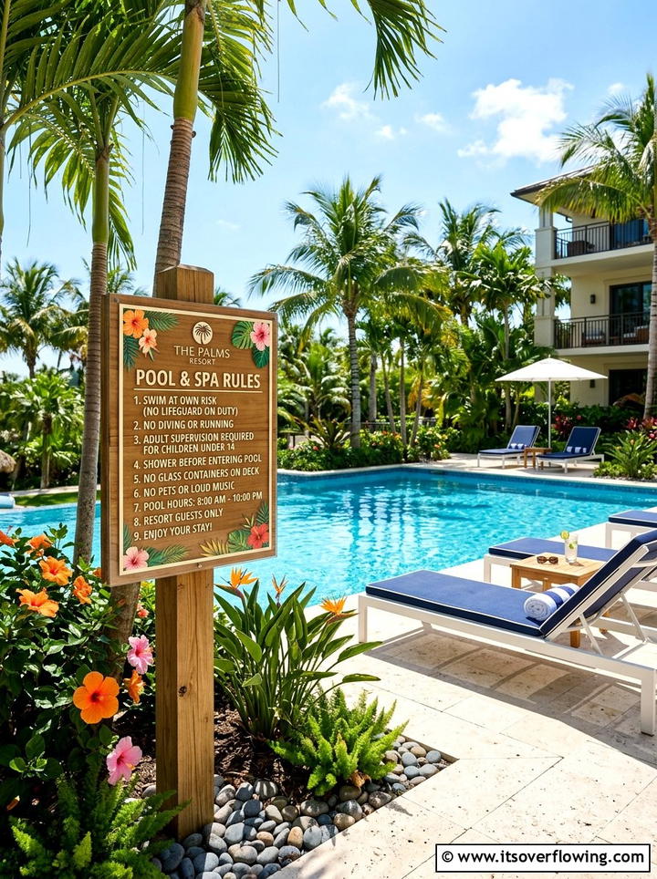 Custom Pool Rules Sign - 25 backyard decorating ideas with signs