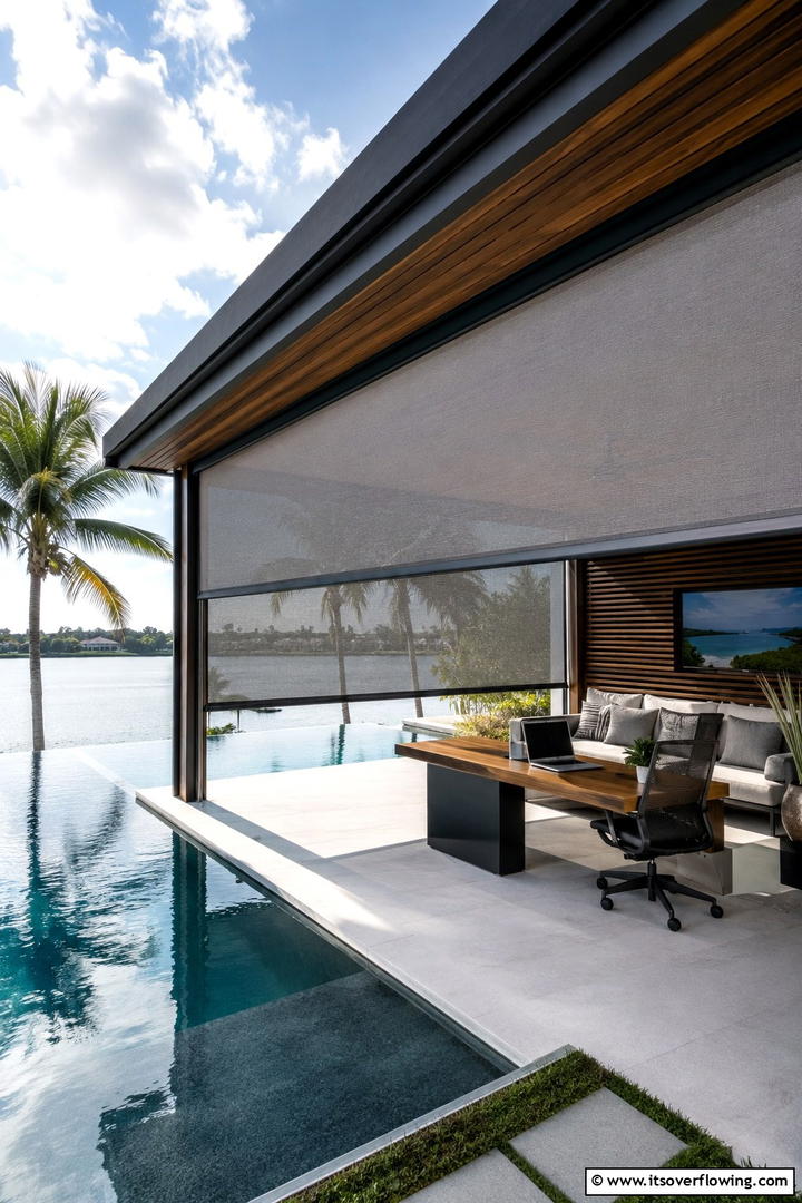 Custom Solar Shades for Energy Efficiency - 30 Pool Shade Ideas for a Cool and Relaxing Oasis