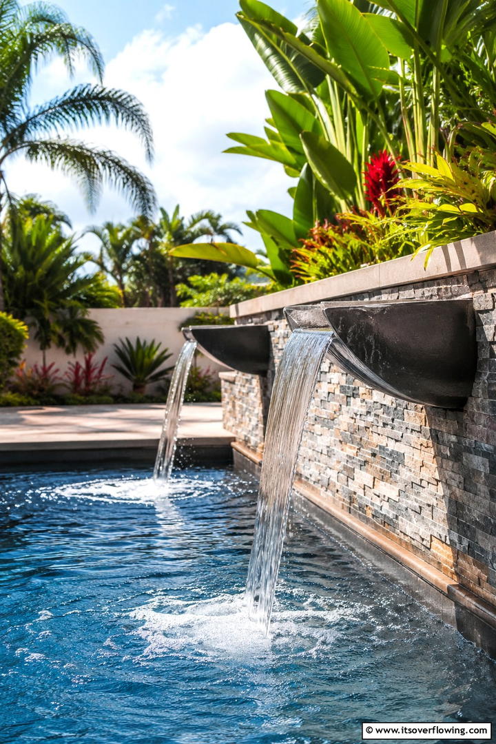 Custom Water Features and Fountains - 30 Pool Landscaping Ideas to Create a Resort-Style Backyard