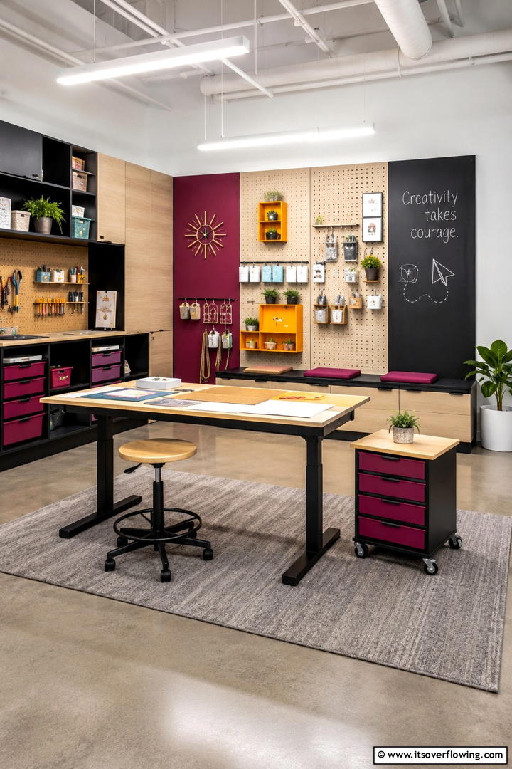 Customizable Craft Environments - 30 Small Craft Room Ideas for Organized Creative Spaces