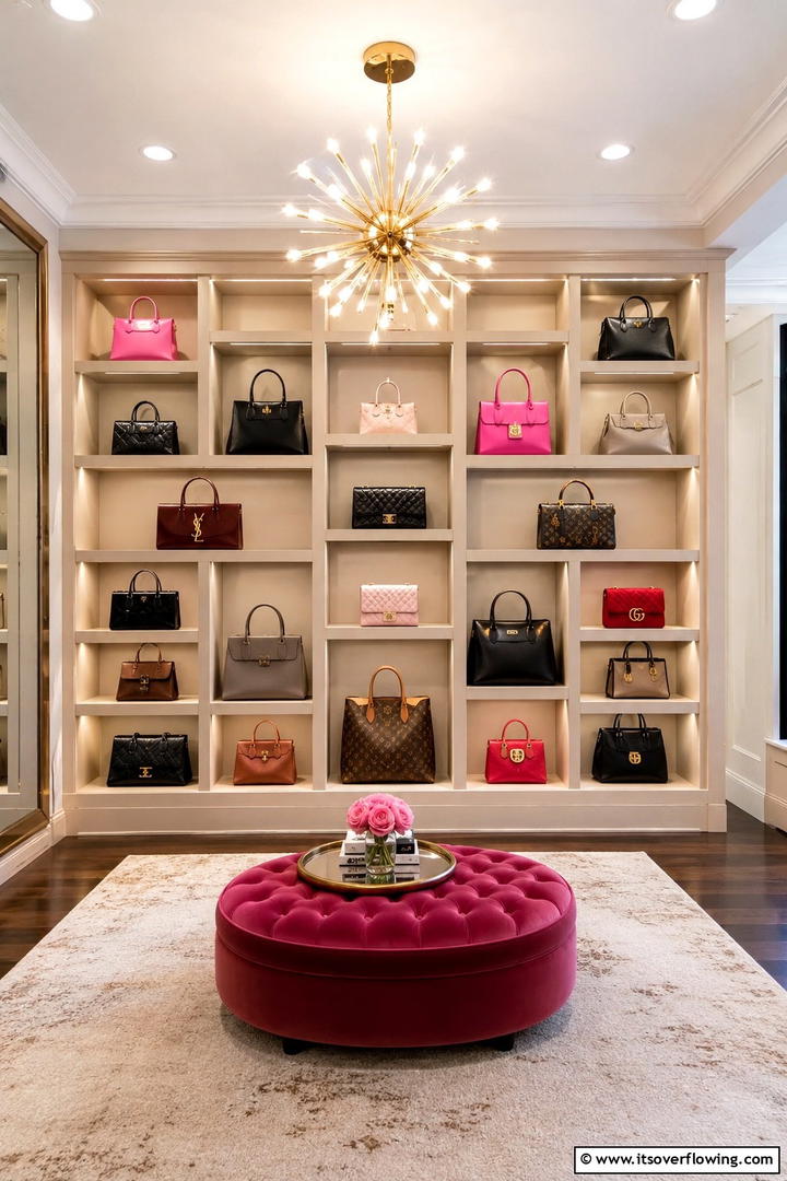 Customized Purse Shelves - 30 Practical Purse Storage Ideas to Organize Handbags