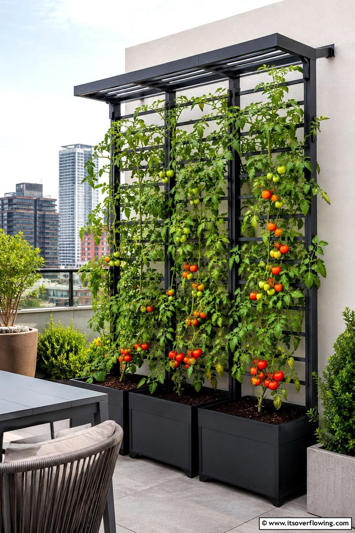 Customized Urban Trellis - 30 Tomato Trellis Ideas for Healthy & Space-Saving Gardens