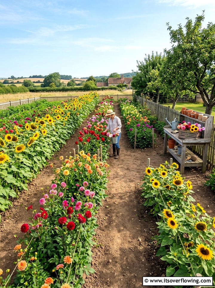 Cutting Garden Layout - 25 backyard ideas with flower garden