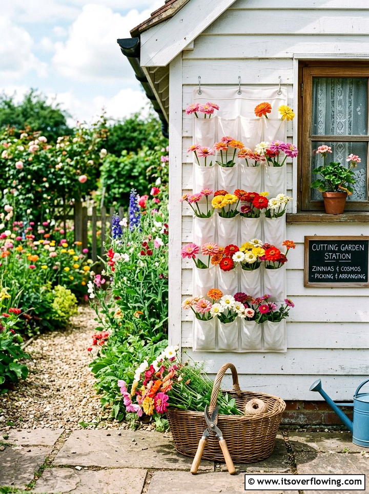 Cutting garden station - 25 upcycled garden ideas with shoe organizers