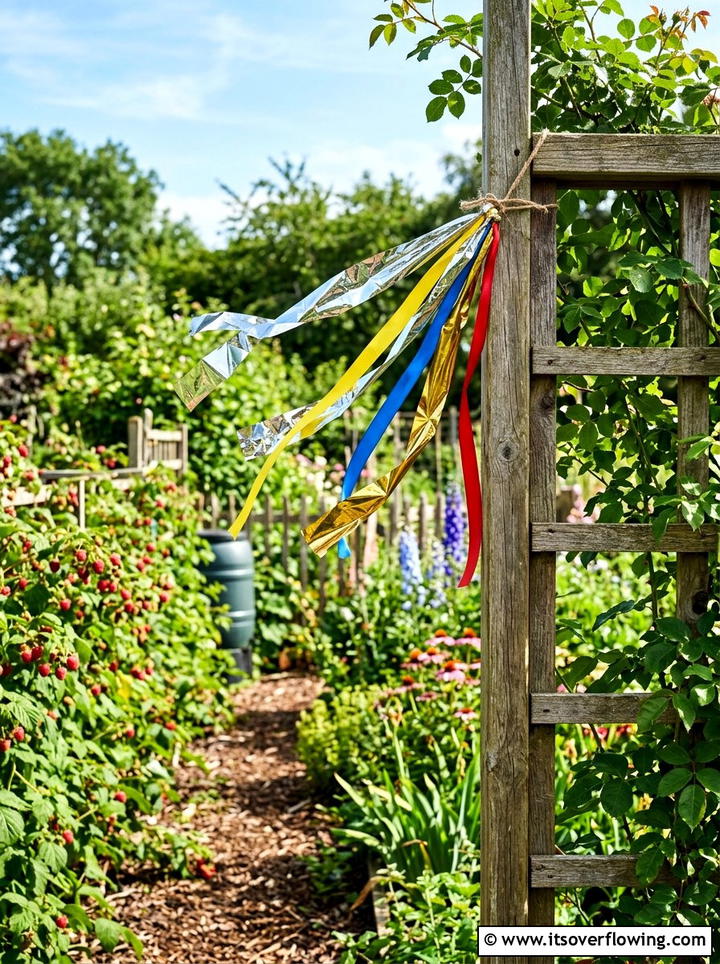DIY Bird Deterrent Ribbon - 25 upcycled garden ideas with fabric scraps