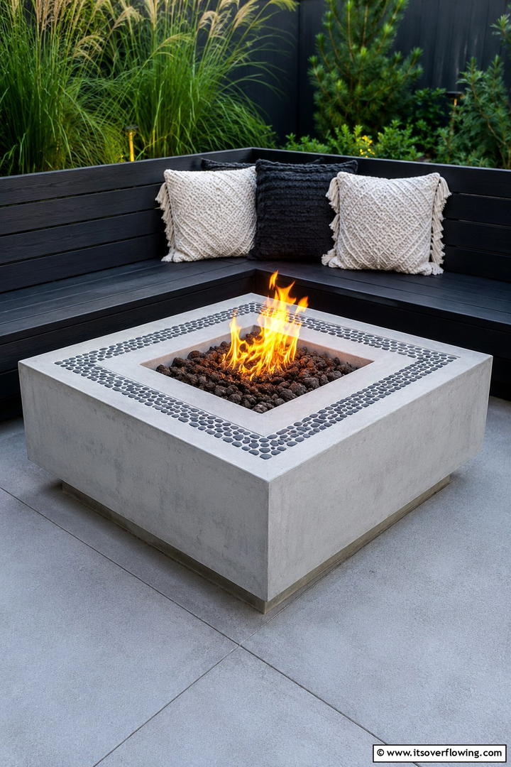 DIY Concrete Ember Pit - 30 Rustic Fire Pit Ideas for Cozy Outdoor Gatherings