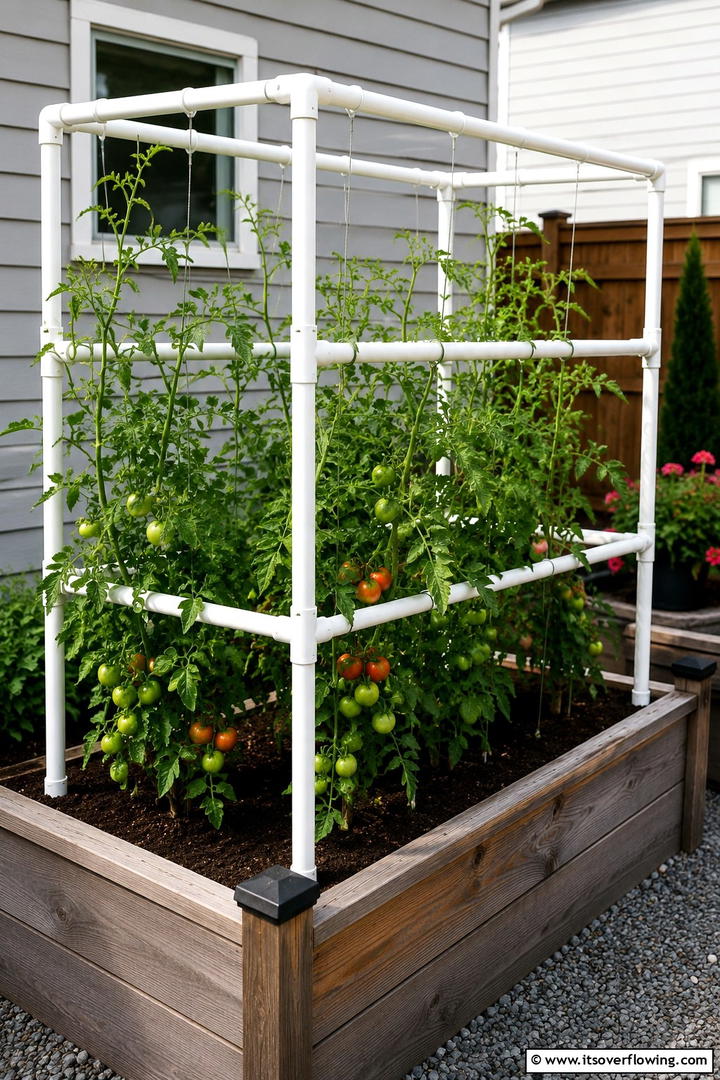 DIY PVC Pipe Trellis - 30 Tomato Trellis Ideas for Healthy & Space-Saving Gardens