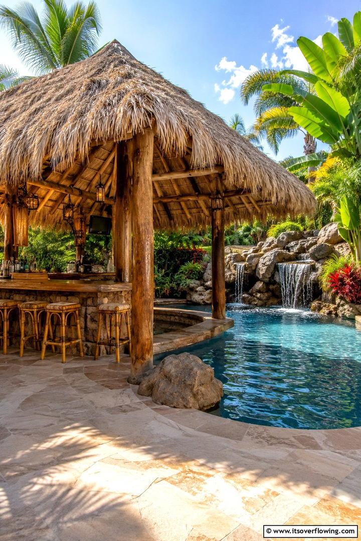 DIY Palapa Shade for Tropical Vibes - 30 Pool Shade Ideas for a Cool and Relaxing Oasis