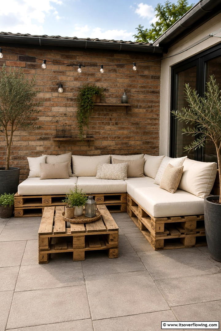 DIY Pallet Seating - 30 Rustic Patio Ideas for a Charming Outdoor Relaxation Spot