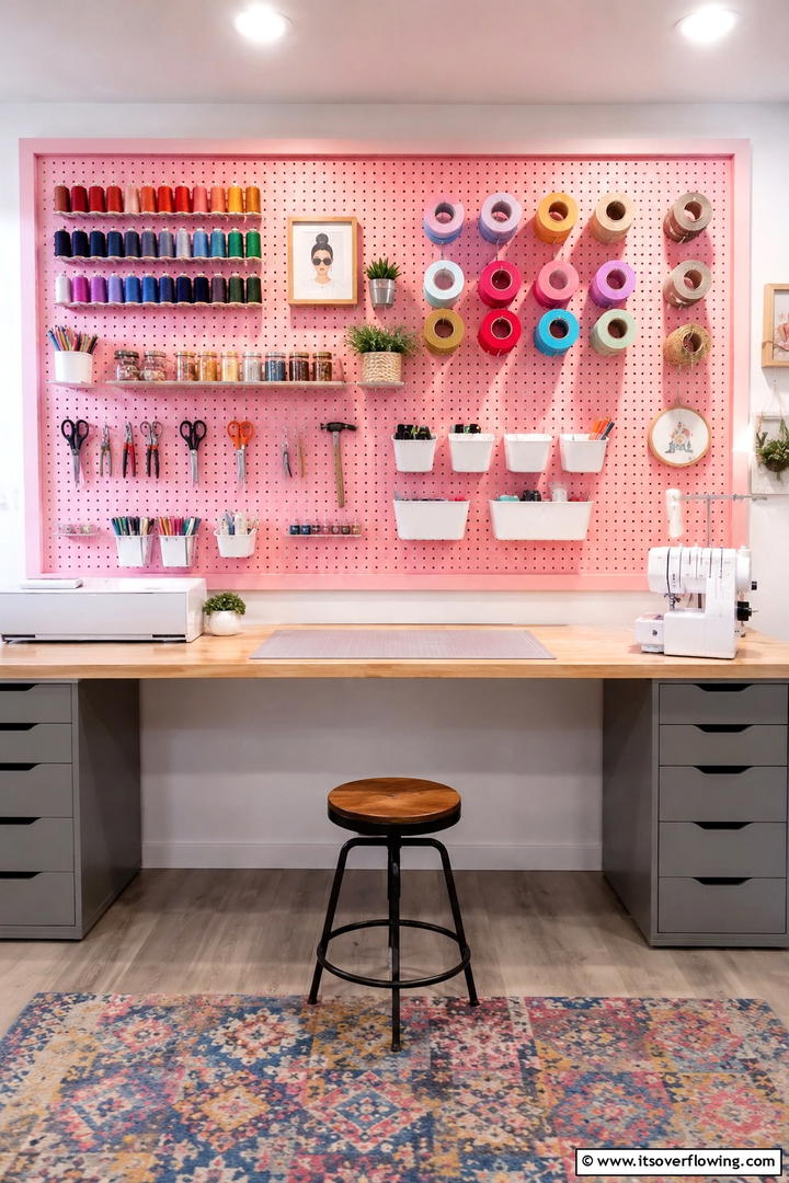 DIY Pegboard Systems - 30 Small Craft Room Ideas for Organized Creative Spaces