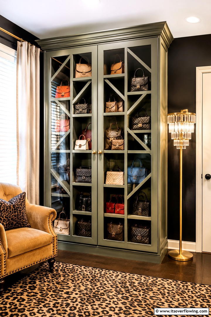 DIY Purse Storage Cabinet - 30 Practical Purse Storage Ideas to Organize Handbags