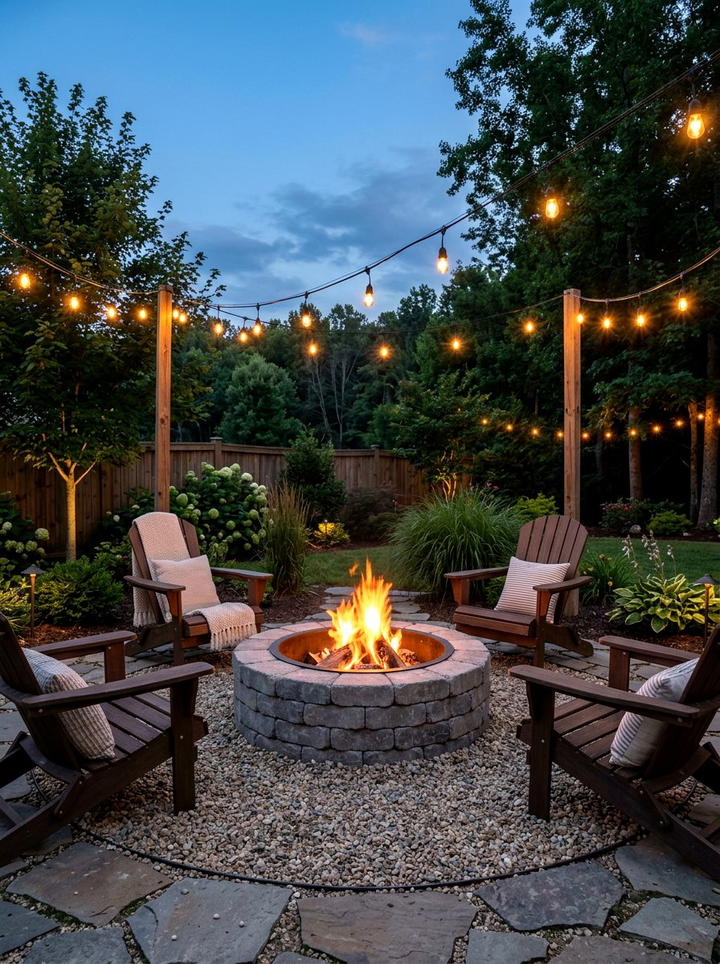 DIY Stone Fire Pit - 25 backyard decorating ideas on a budget