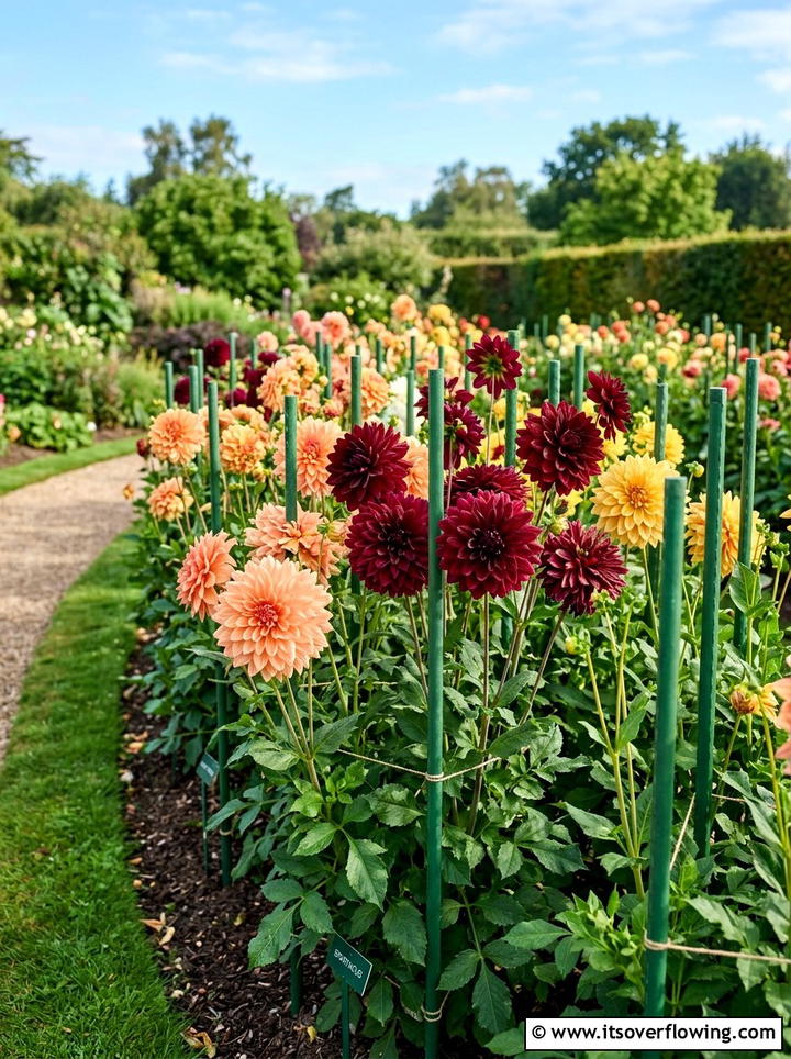 Dahlia garden display - 25 creative garden ideas with maximal flower color