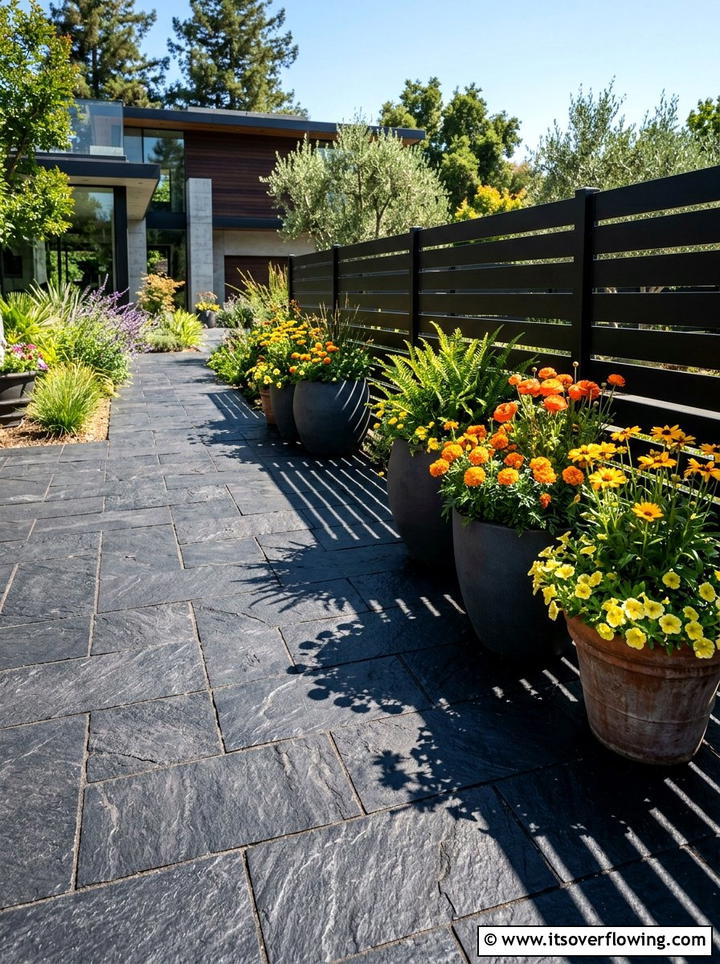 Dark Basalt Stone Pavers - 25 small garden ideas with pavers