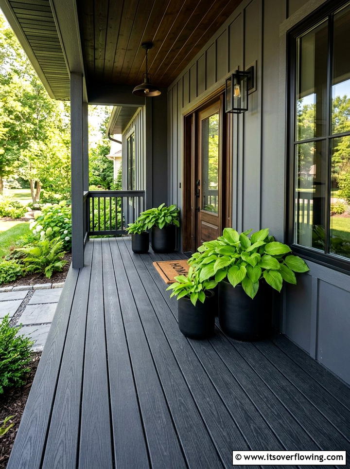 Dark Charcoal Porch Floor - 25 front porch ideas with painted floor