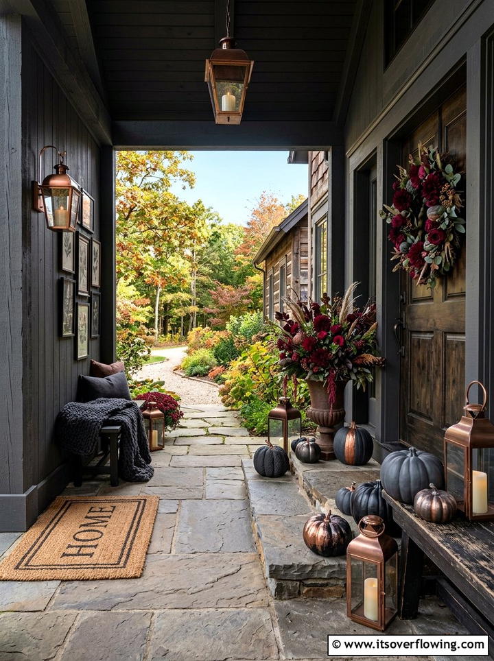 Dark Moody Porch - 25 front porch decor ideas for fall