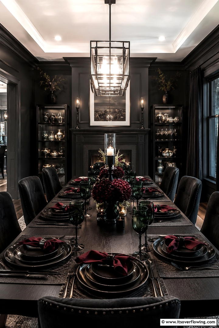 Dark Moody Table Aesthetics - 50 Fall Table Decor Ideas Roundup- Seasonal Styling