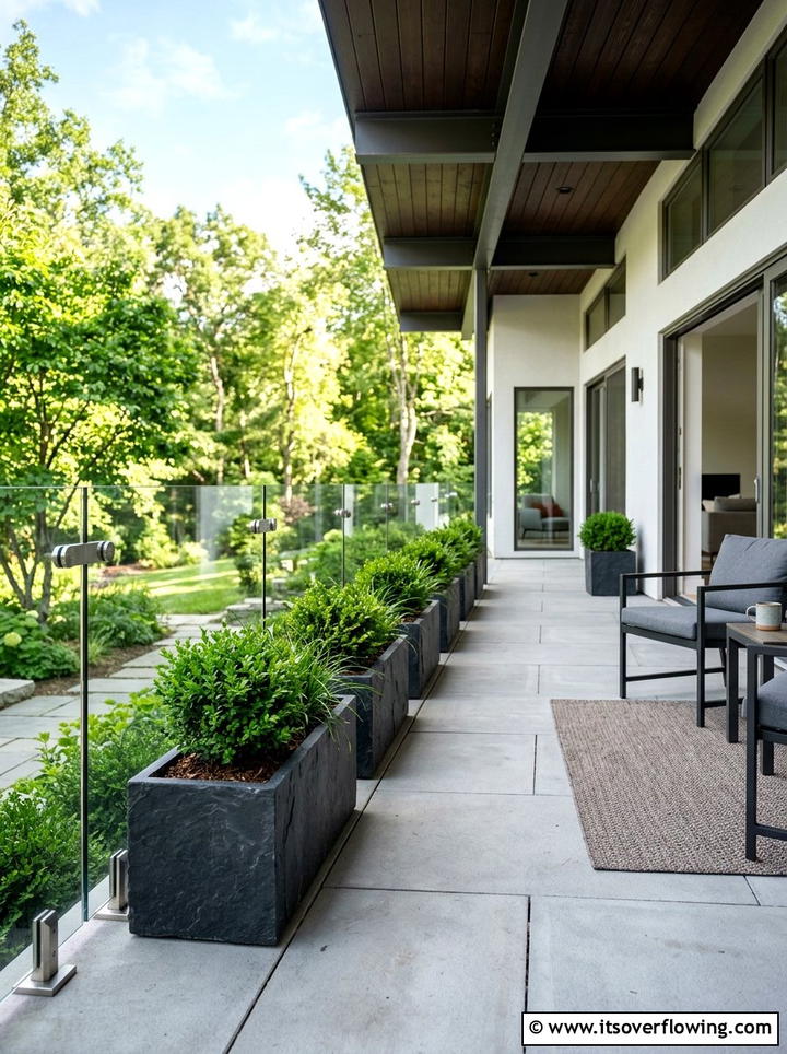 Dark Slate Planters - 25 front porch ideas with planters