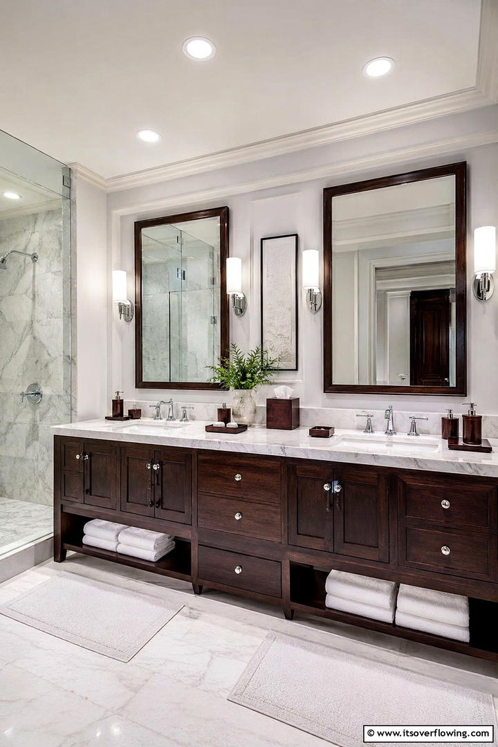 Dark Wood Vanity Styling - 50 Fall Bathroom Decor Ideas Roundup- Timeless Tips