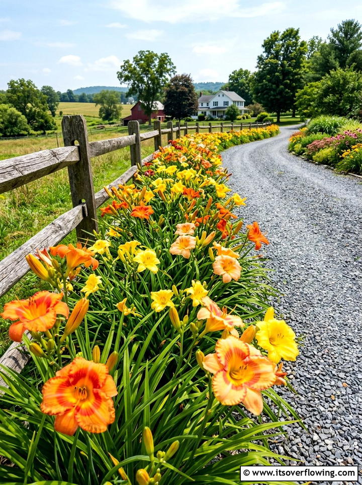 Daylily Colorful Edge - 25 backyard ideas with border plants