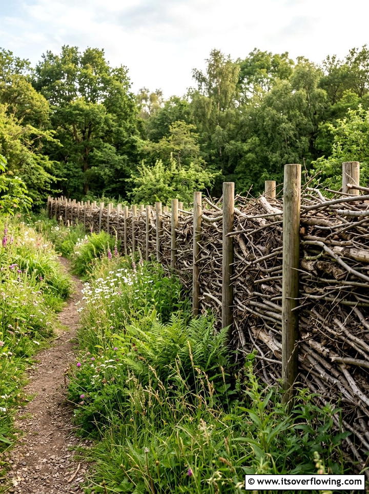 Dead Hedge - 25 recycled garden ideas with branch cuttings