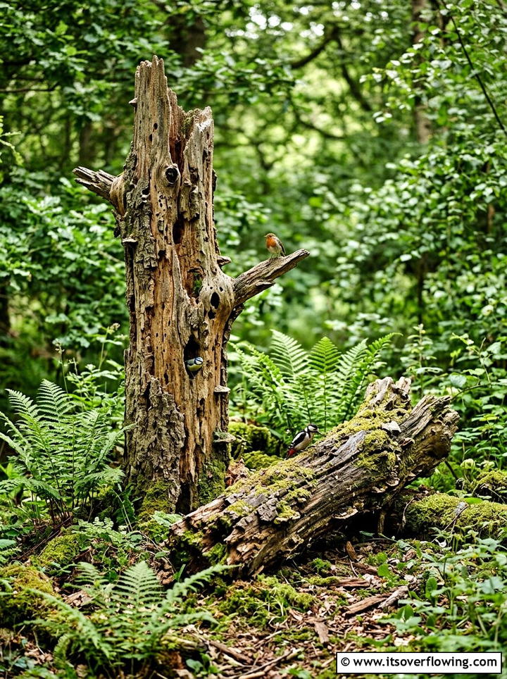 Dead wood for birds - 25 garden ideas for birds