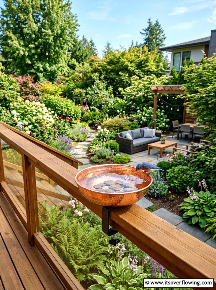 Deck Bird Bath - 25 garden ideas with bird baths