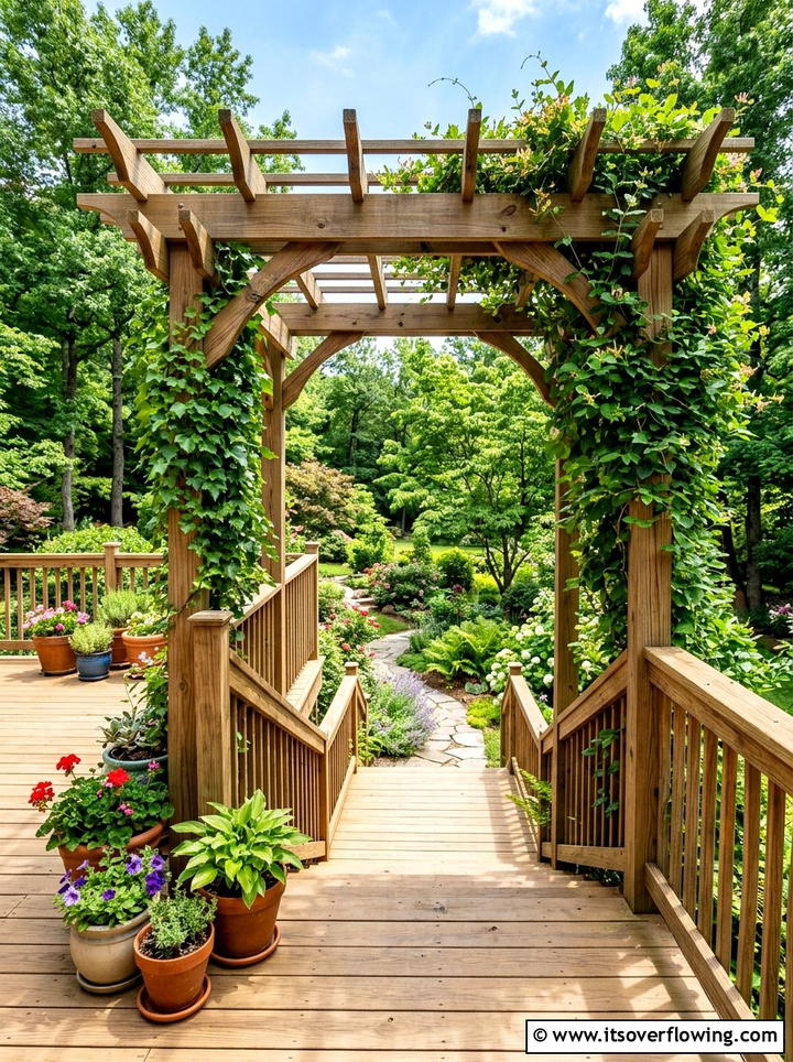 Deck Entrance Arbor - 25 garden ideas with arbors