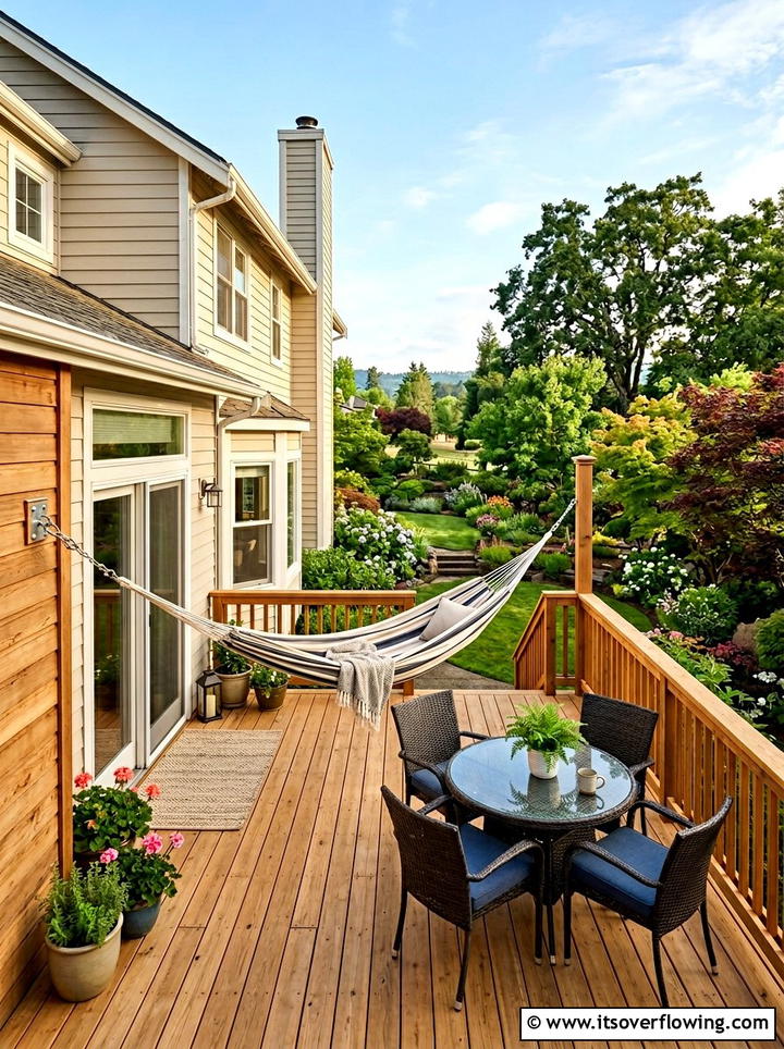 Deck Hammock - 25 backyard ideas with hammock