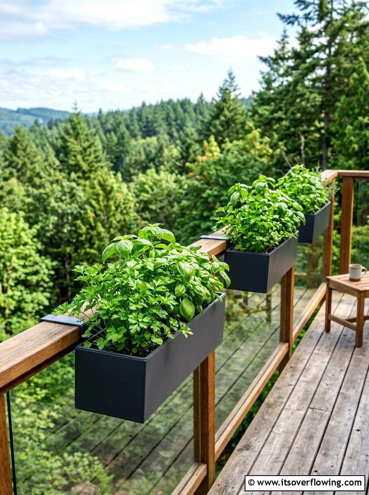 Deck Railing Herbs - 25 backyard ideas with herb garden